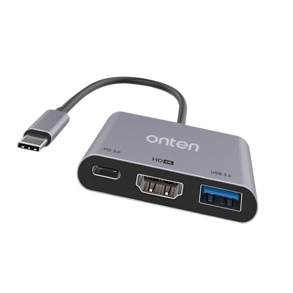 3 in 1 ONTEN USB TYPE-C TO HDMI/USB/TPC OT-9175